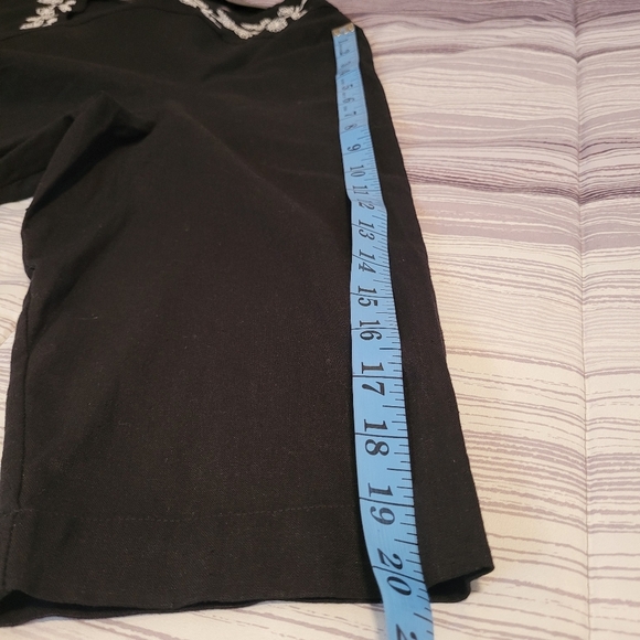 Women's 2X linen blend black white flora embroidered tunic blouse top plus size - Picture 14 of 14